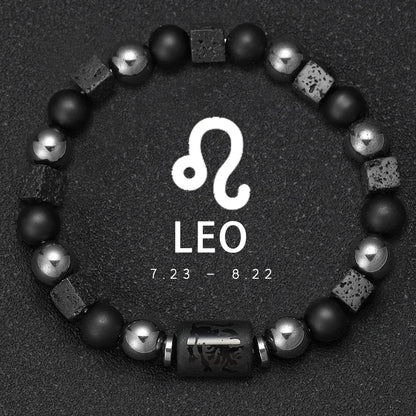 Natural Stone Zodiac Sign Bracelet