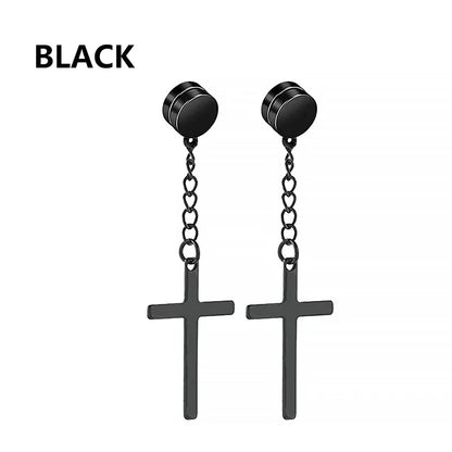 Bold Cross Clip Earrings
