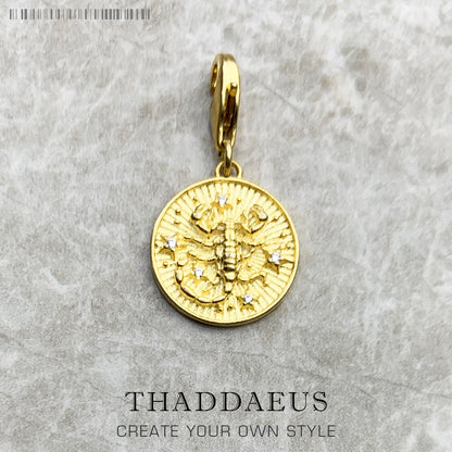 925 Sterling Silver Zodiac Sign Vintage Charm Pendant