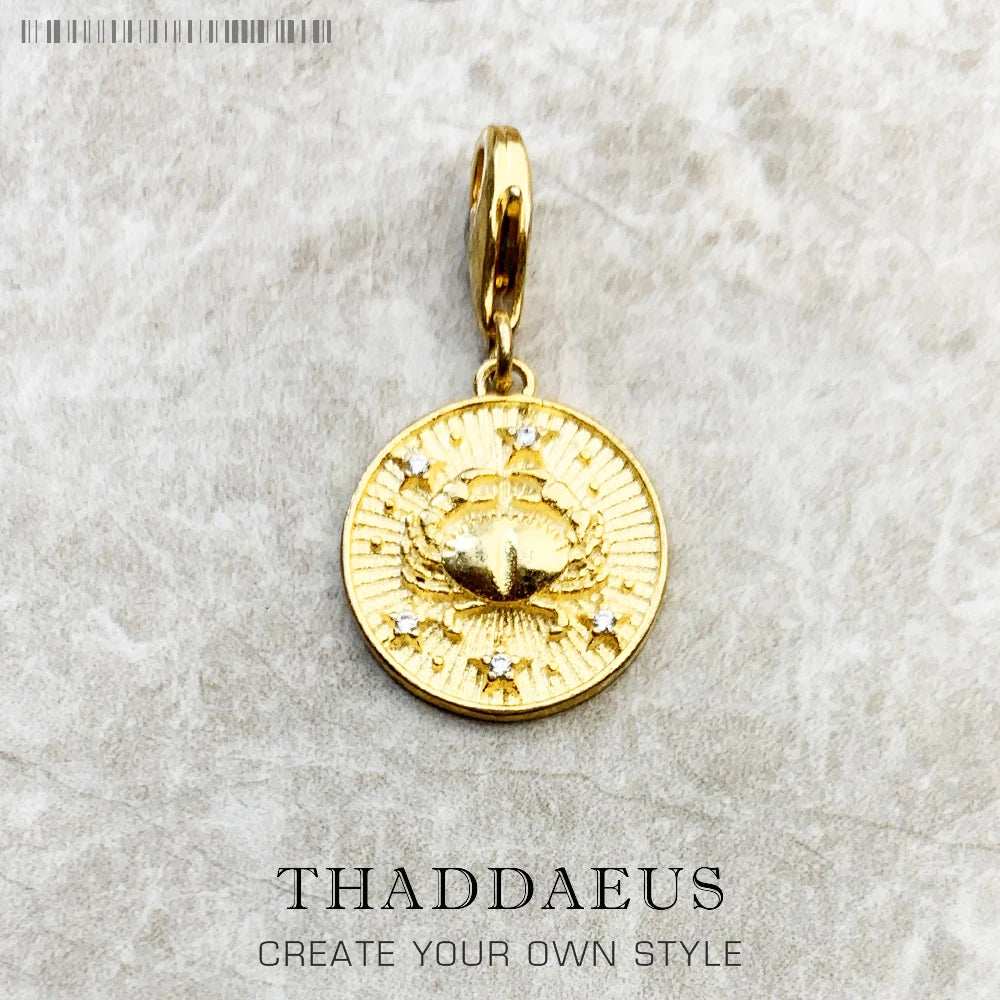 925 Sterling Silver Zodiac Sign Vintage Charm Pendant