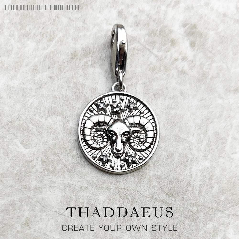 925 Sterling Silver Zodiac Sign Vintage Charm Pendant