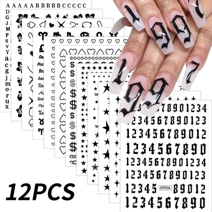 Zodiac Constellation 3D Bronzing Nail Stickers