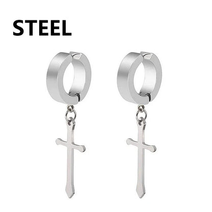 Bold Cross Clip Earrings