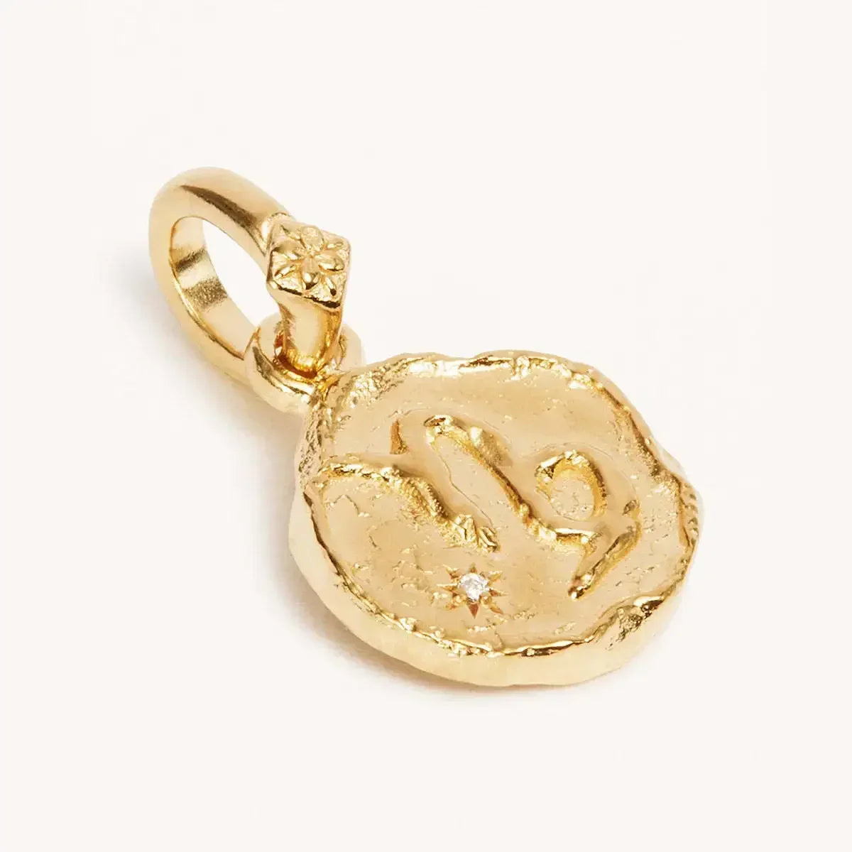 Constellation Vintage Zodiac Sign Coin Pendant Stainless Steel Necklace
