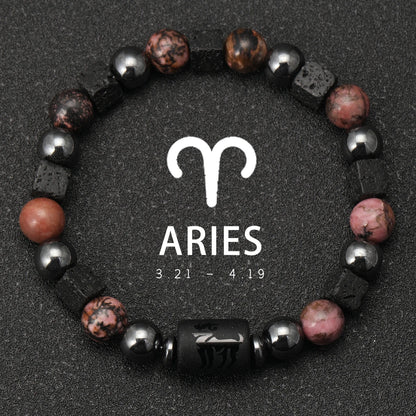 Natural Stone Zodiac Sign Bracelet