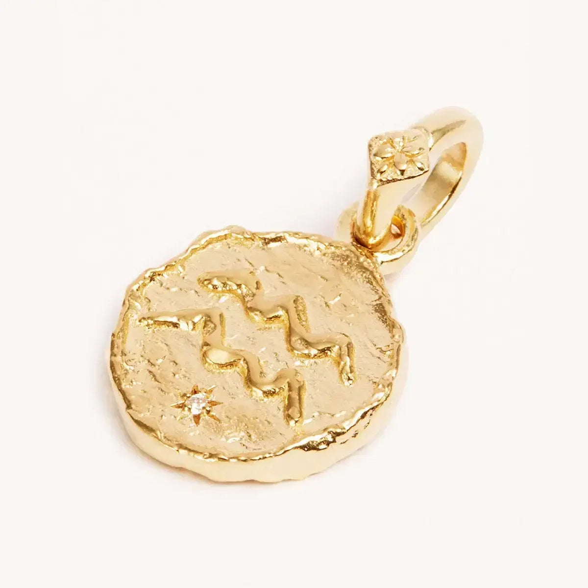 Constellation Vintage Zodiac Sign Coin Pendant Stainless Steel Necklace