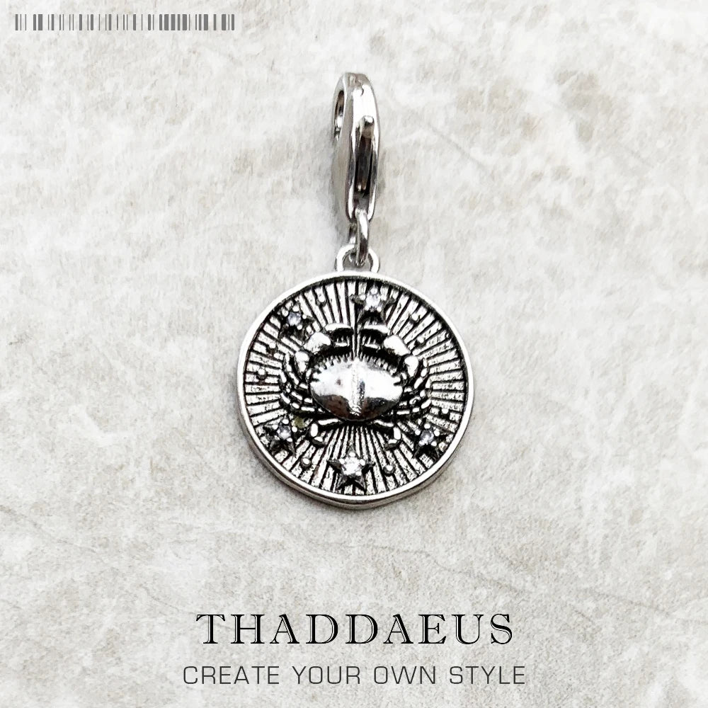925 Sterling Silver Zodiac Sign Vintage Charm Pendant