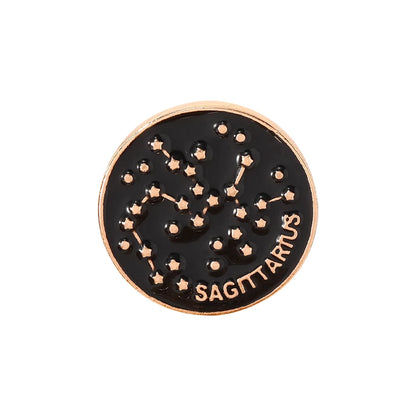 The Zodiac Collection Enamel Pins Constellation Round Brooch