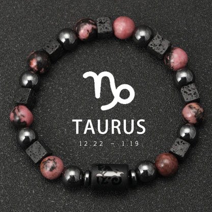 Natural Stone Zodiac Sign Bracelet