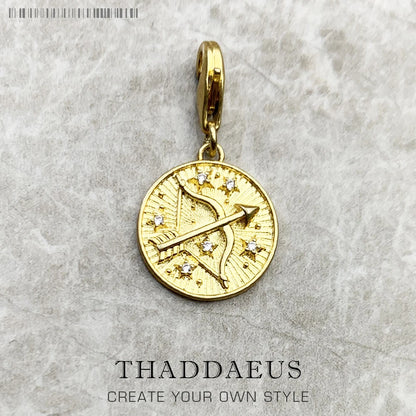 925 Sterling Silver Zodiac Sign Vintage Charm Pendant