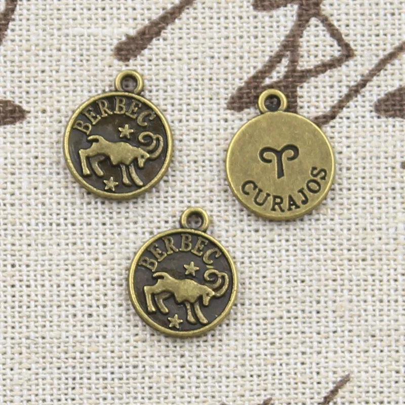 Zodiac Tibetan Bronze Color Charm Pendant