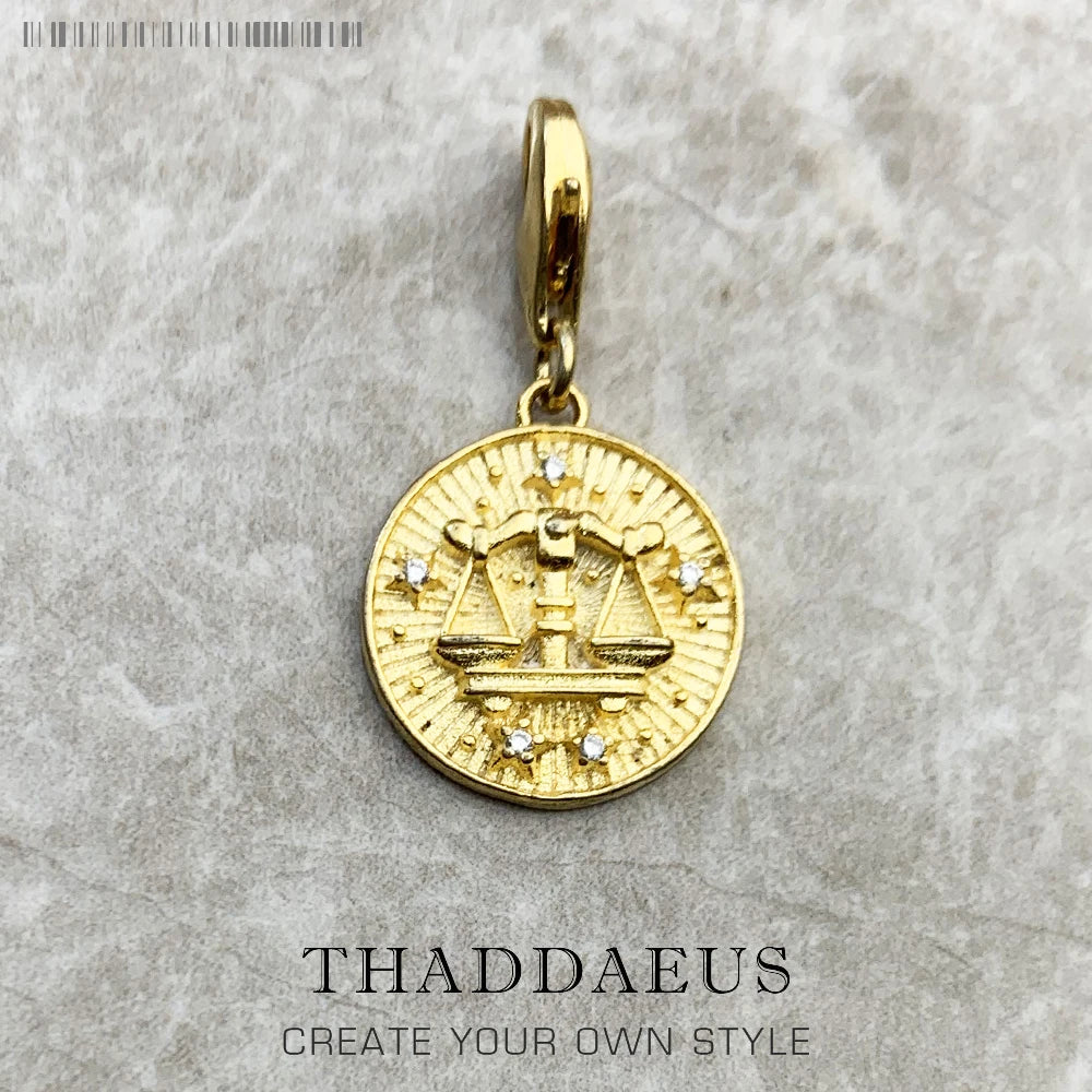 925 Sterling Silver Zodiac Sign Vintage Charm Pendant