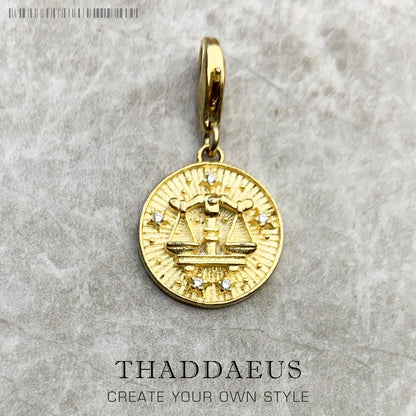 925 Sterling Silver Zodiac Sign Vintage Charm Pendant