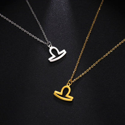 Zodiac Sign Stainless Steel or Gold Plated Pendant Necklace
