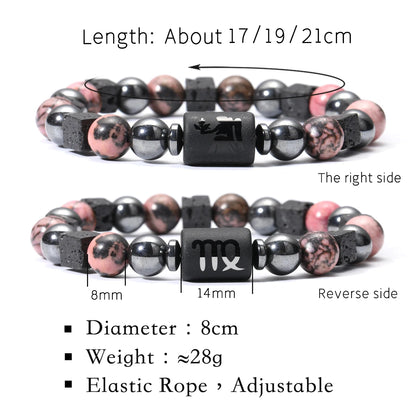 Natural Stone Zodiac Sign Bracelet