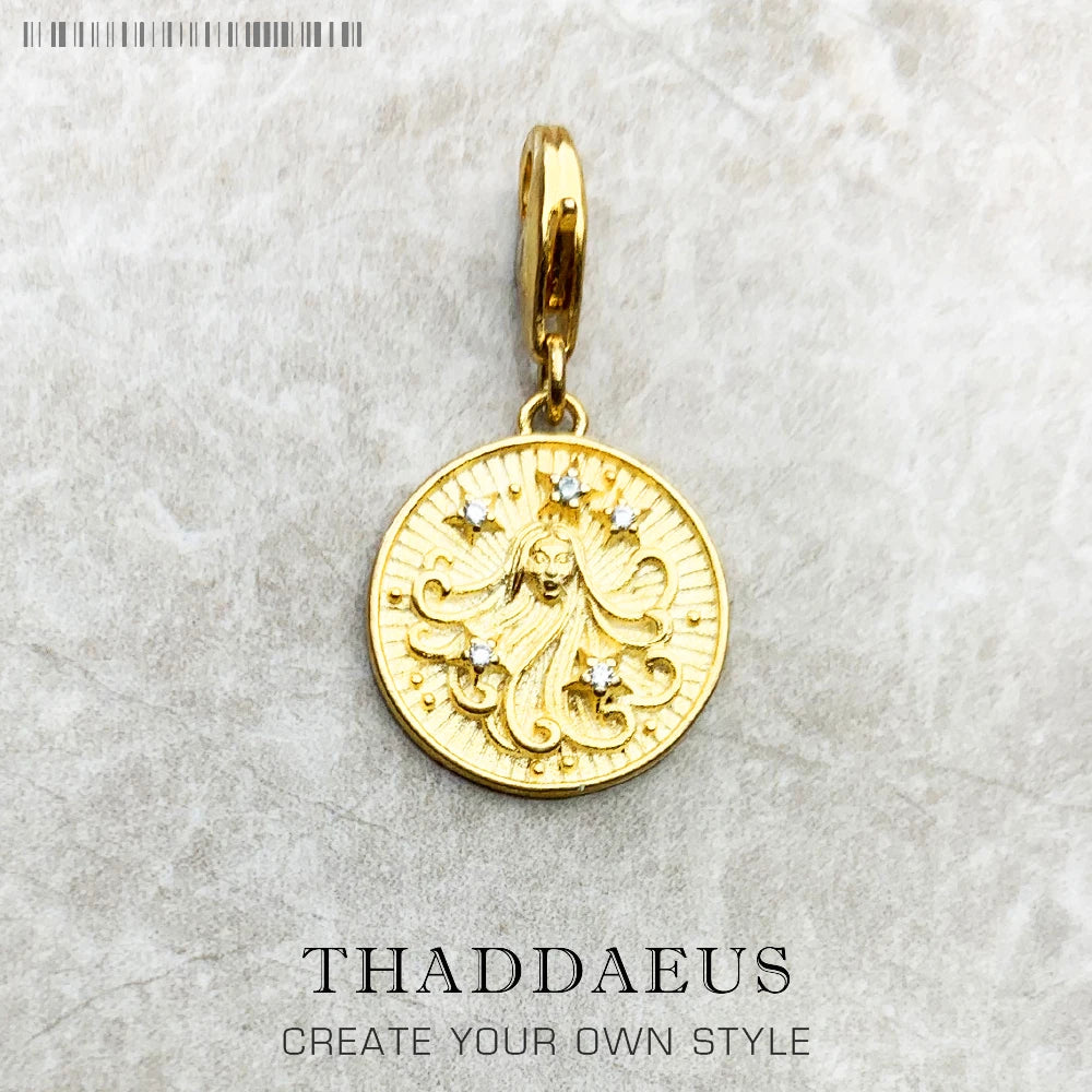 925 Sterling Silver Zodiac Sign Vintage Charm Pendant