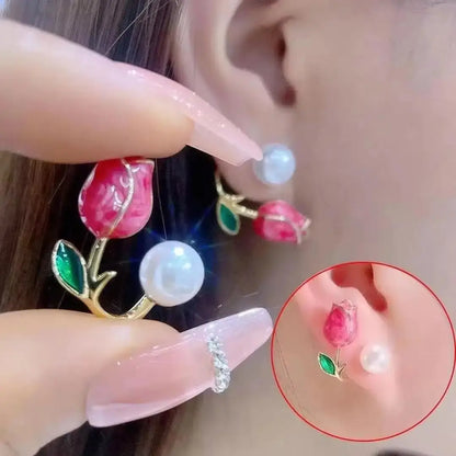 Korean Crystal Heart Earrings