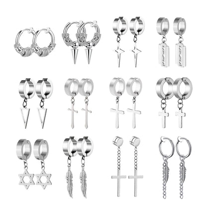 Bold Cross Clip Earrings