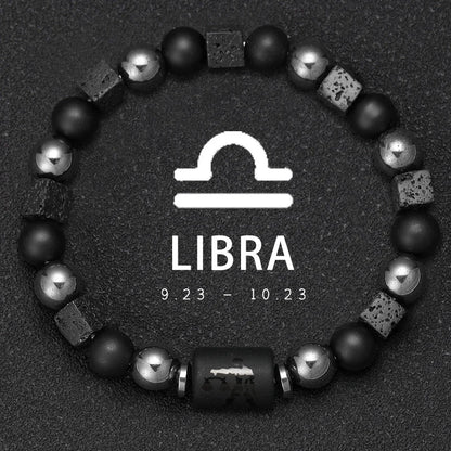 Natural Stone Zodiac Sign Bracelet