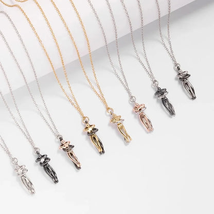 Black Hug Couple Necklace