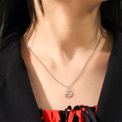 Zodiac Pendant Stainless Steel Necklace