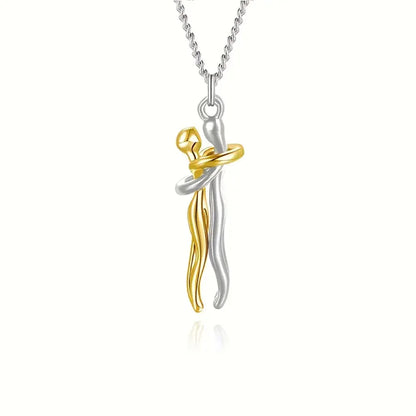 Black Hug Couple Necklace