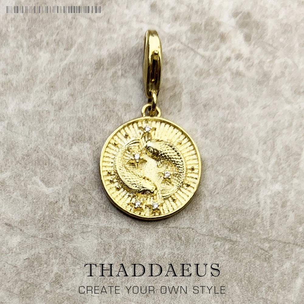 925 Sterling Silver Zodiac Sign Vintage Charm Pendant