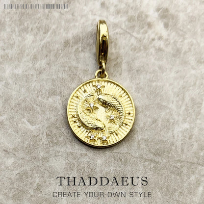 925 Sterling Silver Zodiac Sign Vintage Charm Pendant