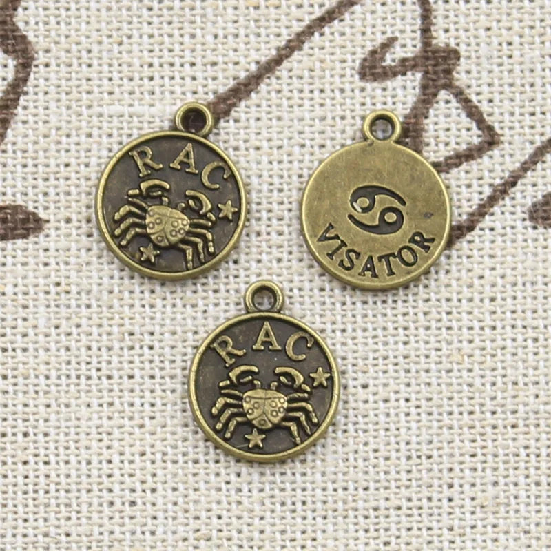 Zodiac Tibetan Bronze Color Charm Pendant