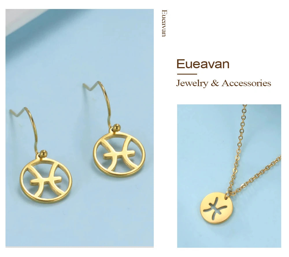 Zodiac Sign Stainless Steel Charm Pendant