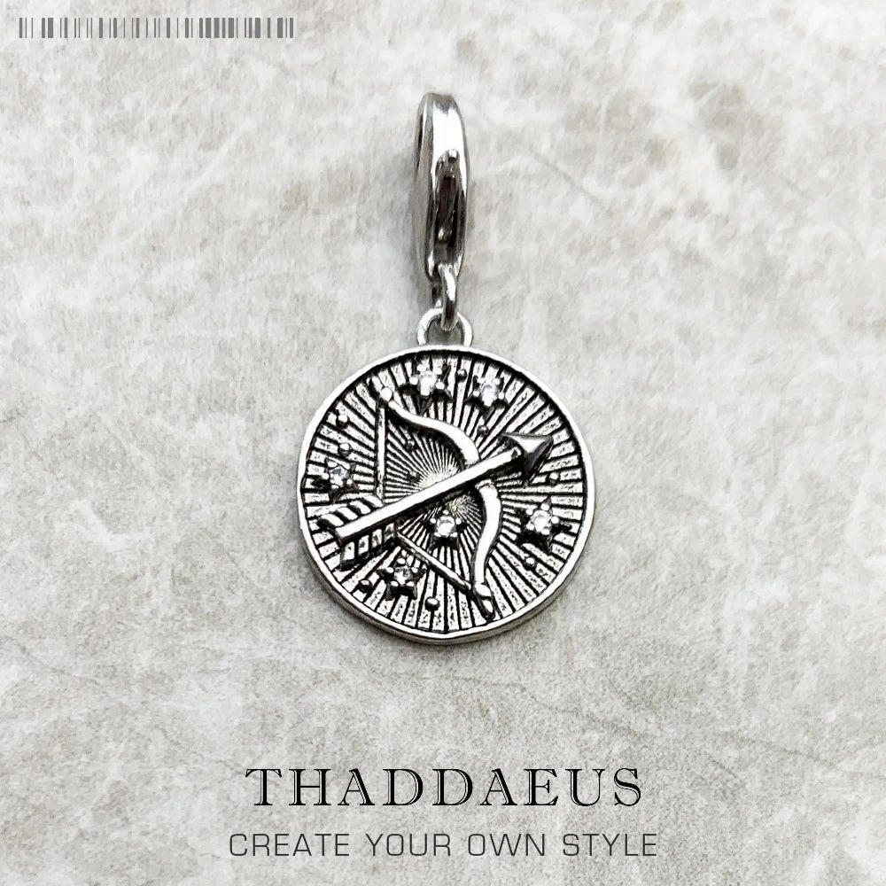 925 Sterling Silver Zodiac Sign Vintage Charm Pendant
