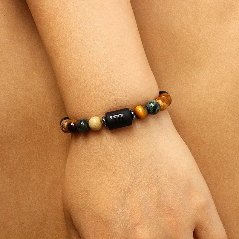 Zodiac Sign Constellation Beaded Charm Bracelet