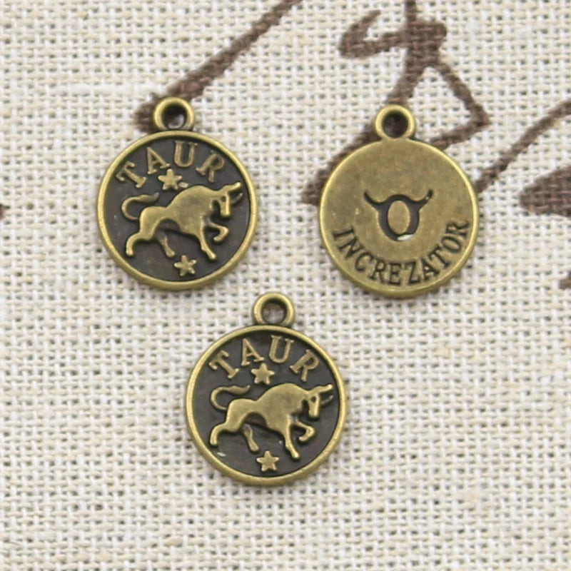 Zodiac Tibetan Bronze Color Charm Pendant