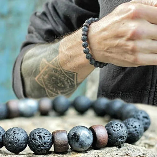 Lava Stone Buddha Bracelet