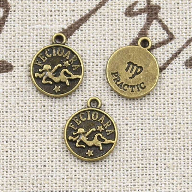 Zodiac Tibetan Bronze Color Charm Pendant