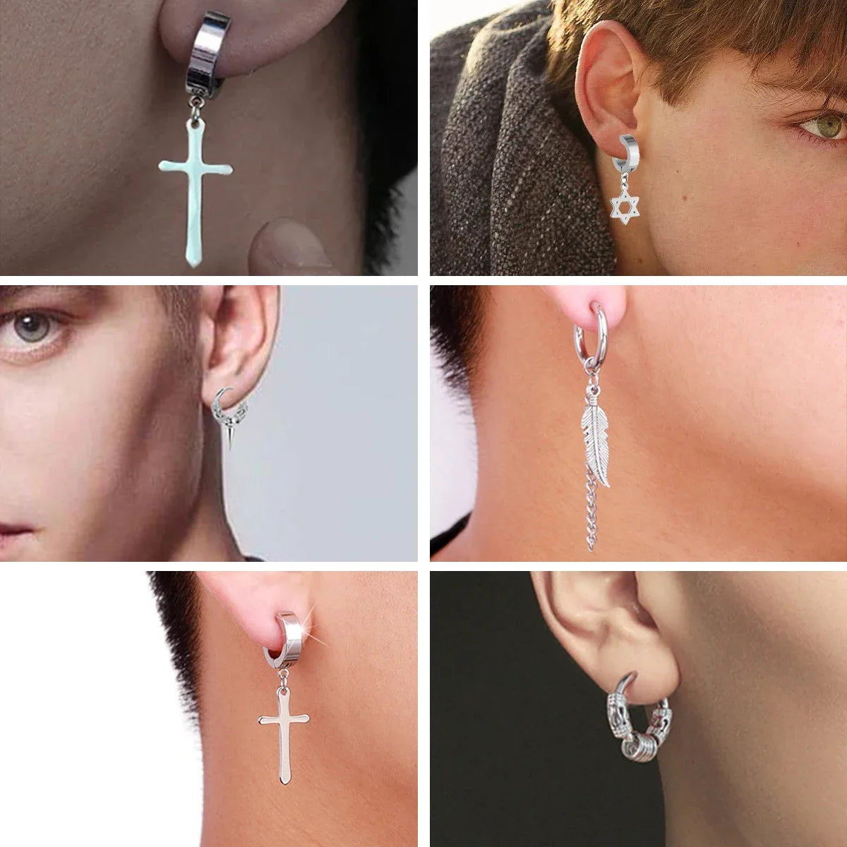 Bold Cross Clip Earrings