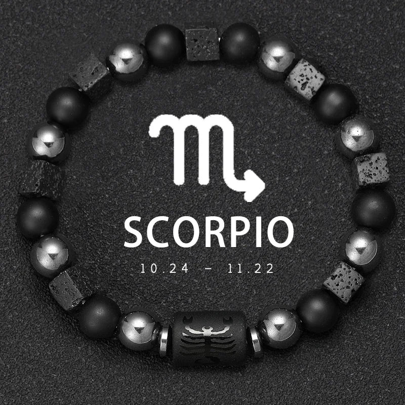 Natural Stone Zodiac Sign Bracelet