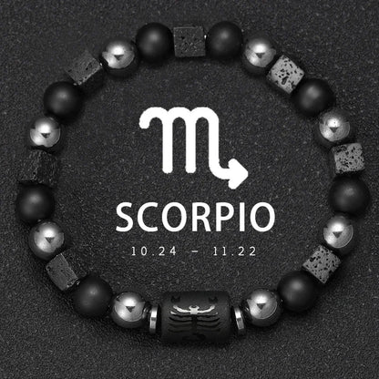 Natural Stone Zodiac Sign Bracelet