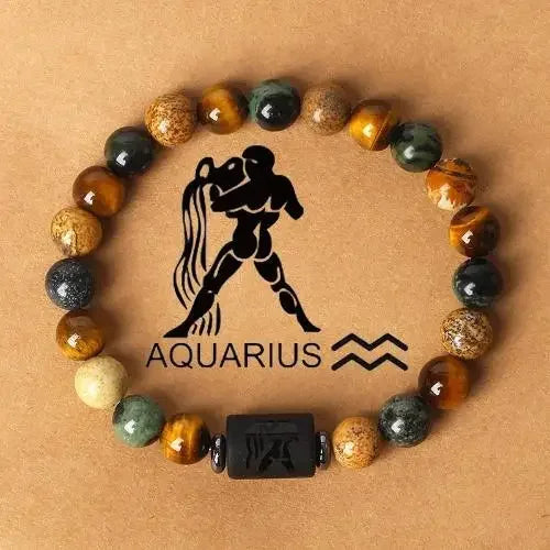 Zodiac Sign Constellation Beaded Charm Bracelet