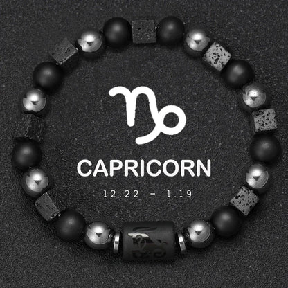 Natural Stone Zodiac Sign Bracelet