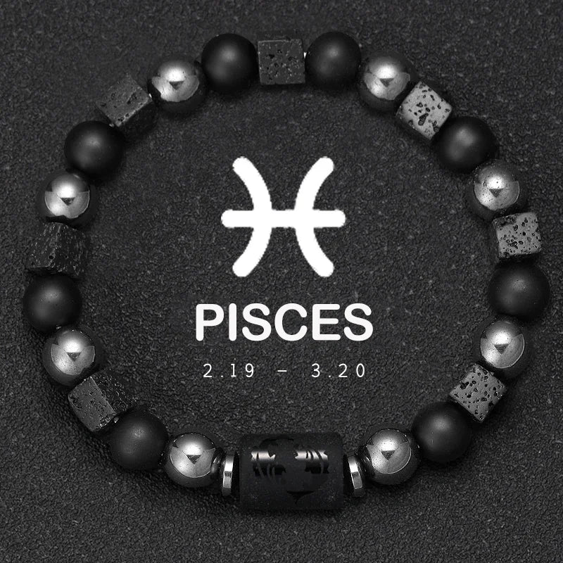 Natural Stone Zodiac Sign Bracelet