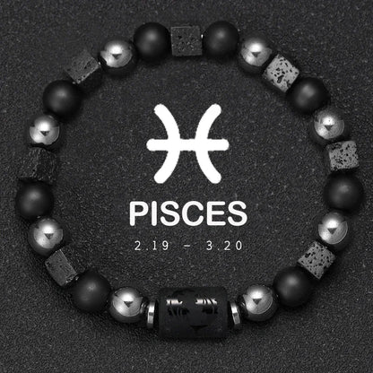 Natural Stone Zodiac Sign Bracelet