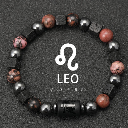 Natural Stone Zodiac Sign Bracelet