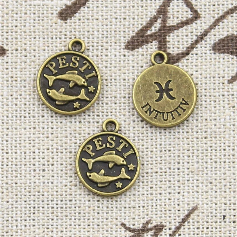 Zodiac Tibetan Bronze Color Charm Pendant