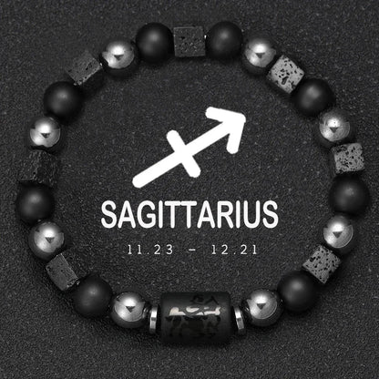 Natural Stone Zodiac Sign Bracelet