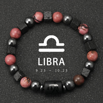 Natural Stone Zodiac Sign Bracelet