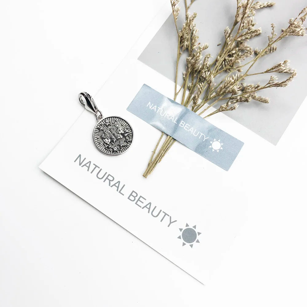 925 Sterling Silver Zodiac Sign Vintage Charm Pendant
