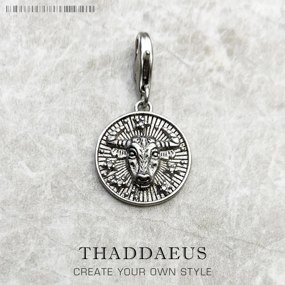 925 Sterling Silver Zodiac Sign Vintage Charm Pendant