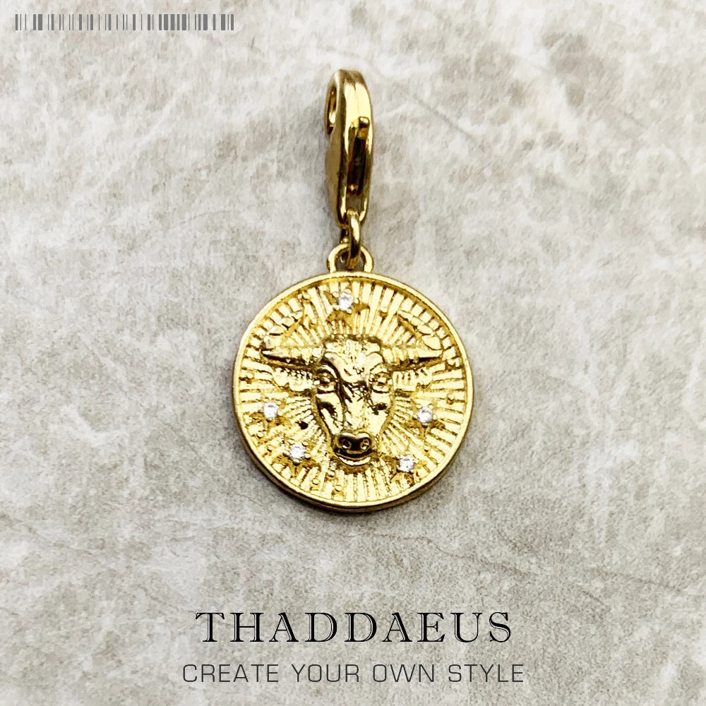 925 Sterling Silver Zodiac Sign Vintage Charm Pendant
