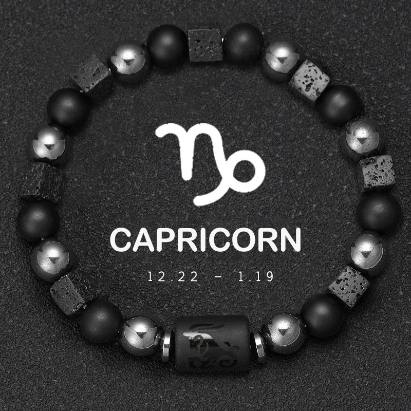 Natural Stone Zodiac Sign Bracelet